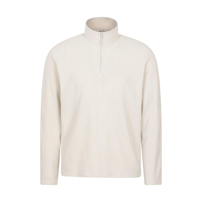 Cream - Front - Mountain Warehouse Mens Camber II Half Zip Fleece Top