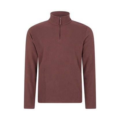 Dark Brown - Front - Mountain Warehouse Mens Camber II Half Zip Fleece Top