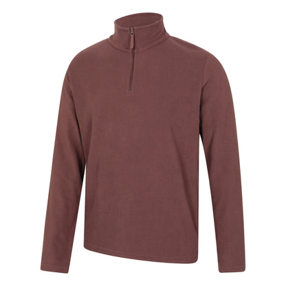 Dark Brown - Side - Mountain Warehouse Mens Camber II Half Zip Fleece Top