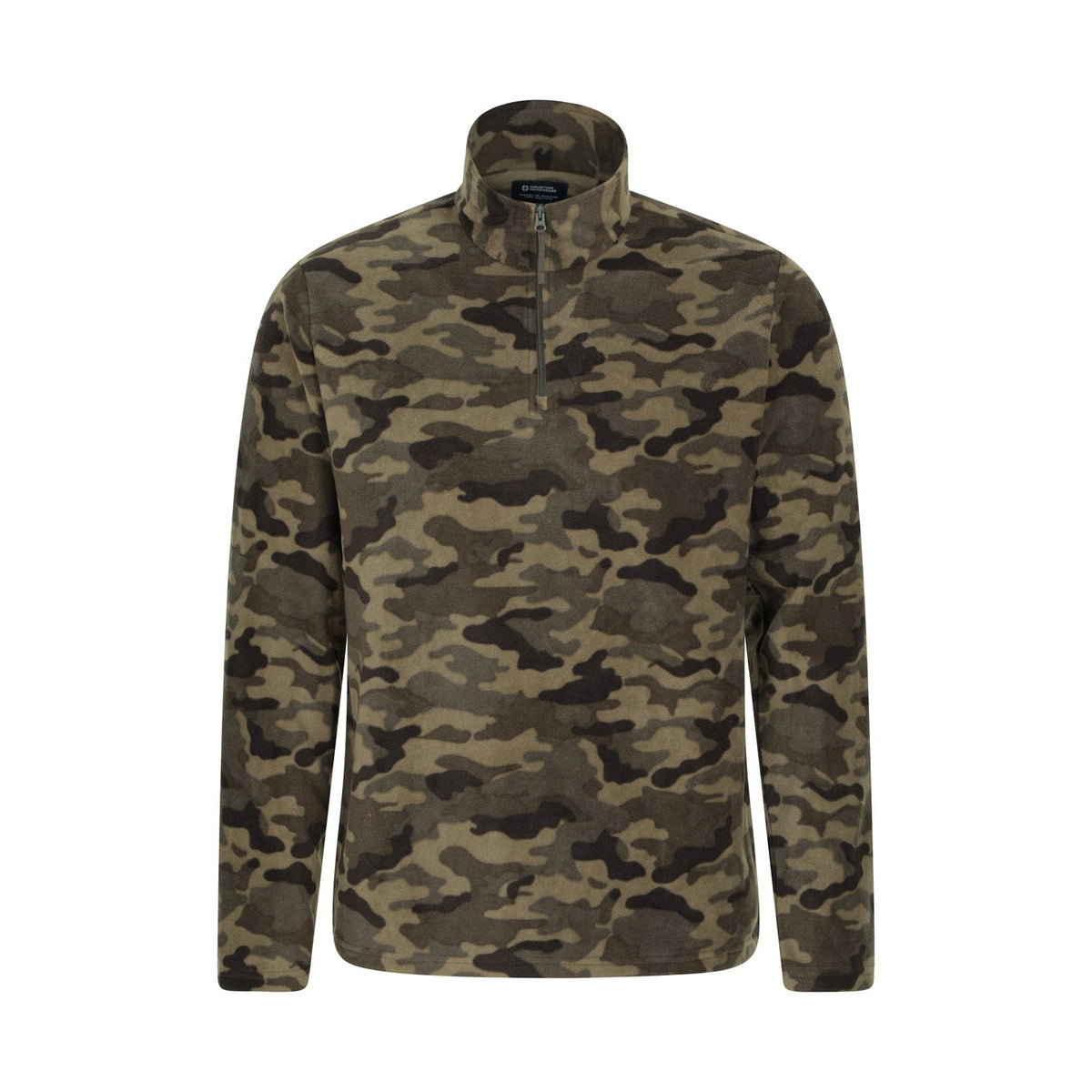 Camouflage Green - Front - Mountain Warehouse Mens Camber II Half Zip Fleece Top