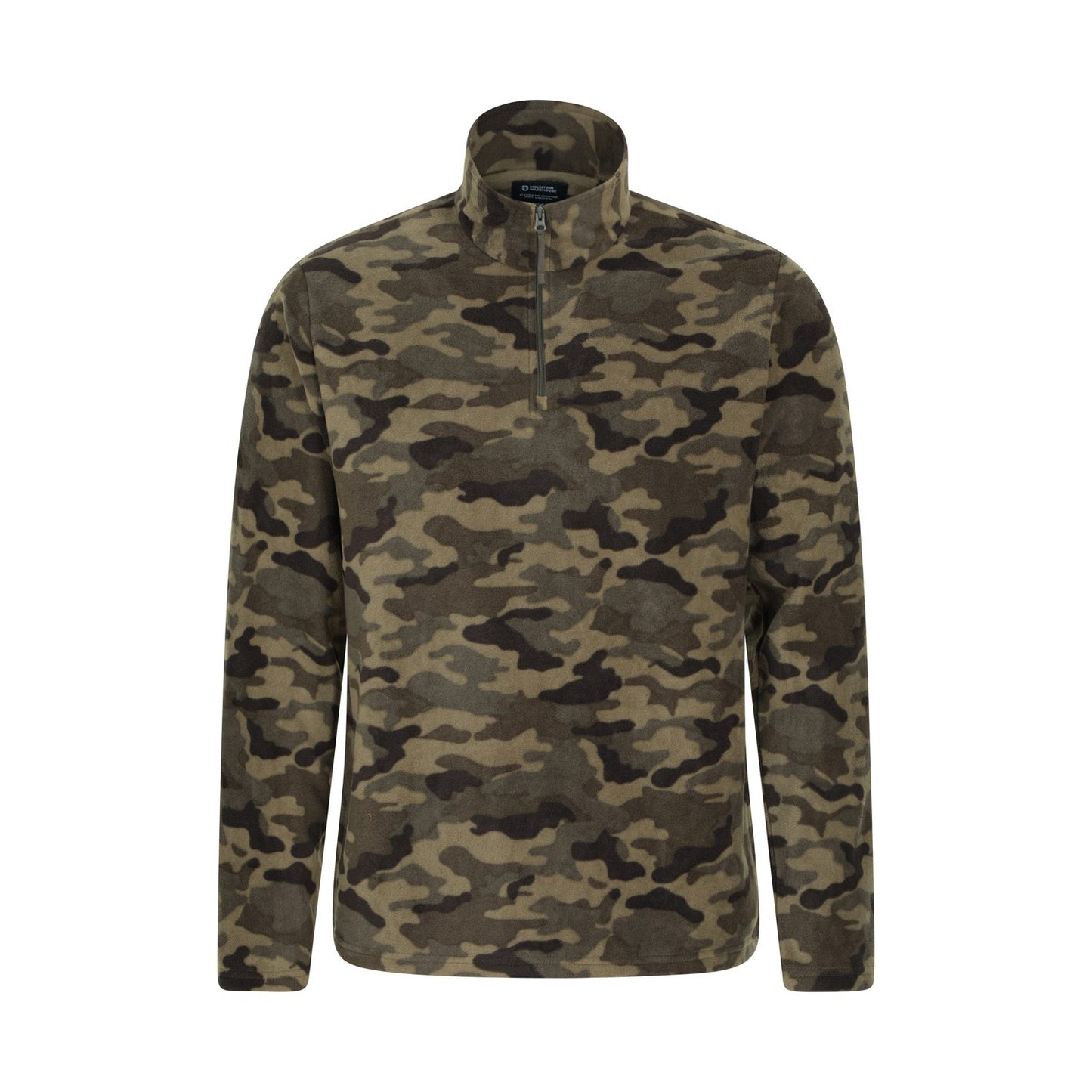 Camouflage Green - Front - Mountain Warehouse Mens Camber II Half Zip Fleece Top