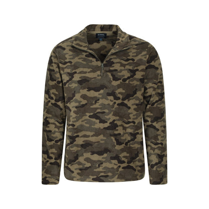 Camouflage Green - Pack Shot - Mountain Warehouse Mens Camber II Half Zip Fleece Top