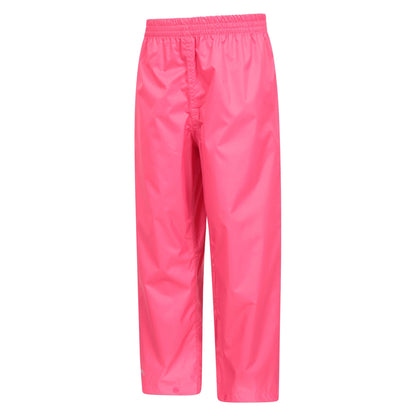 Bright Pink - Side - Mountain Warehouse Childrens-Kids Pakka II Waterproof Over Trousers
