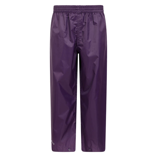 Purple - Front - Mountain Warehouse Childrens-Kids Pakka II Waterproof Over Trousers