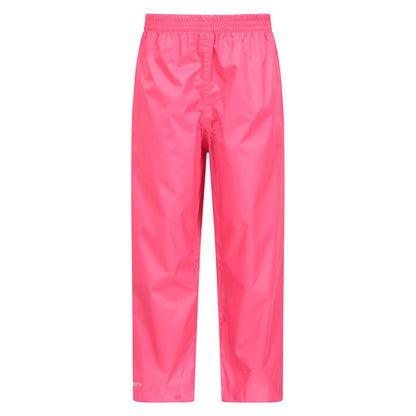 Bright Pink - Front - Mountain Warehouse Childrens-Kids Pakka II Waterproof Over Trousers