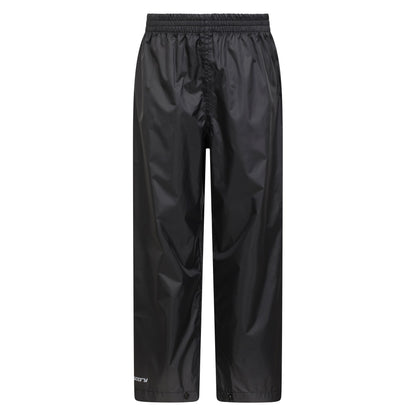 Black - Front - Mountain Warehouse Childrens-Kids Pakka II Waterproof Over Trousers
