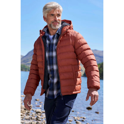 Burnt Orange - Front - Mountain Warehouse Mens Seasons Faux Fur Lined Padded Jacket