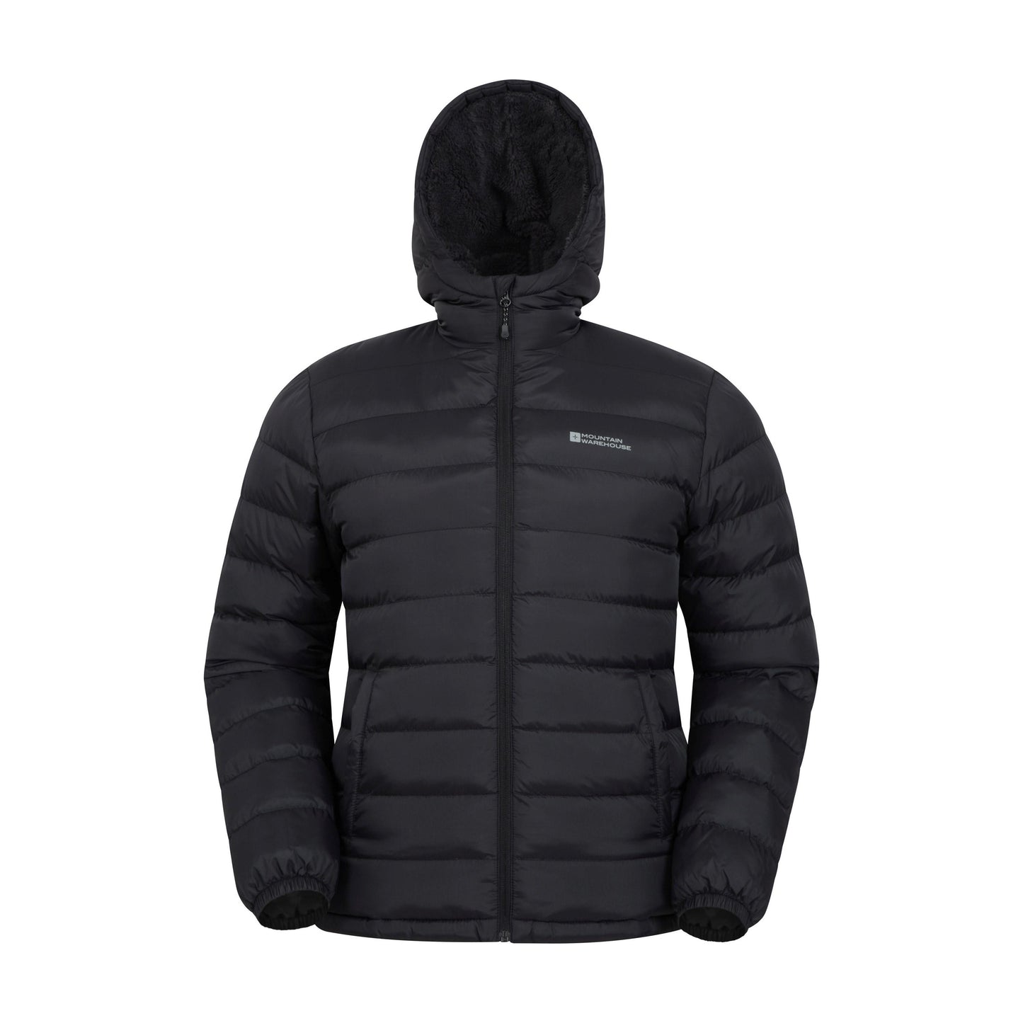 Black - Front - Mountain Warehouse Mens Seasons Faux Fur Lined Padded Jacket