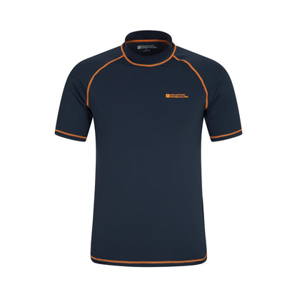 Navy - Front - Mountain Warehouse Mens Contrast Rash Guard