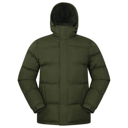Dark Khaki - Front - Mountain Warehouse Mens Snow Padded Jacket