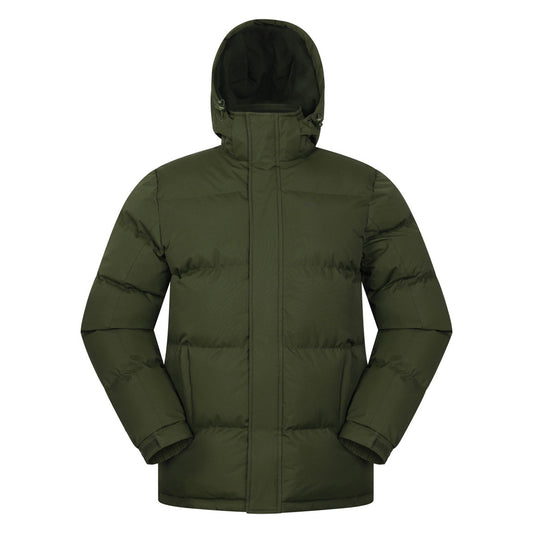 Dark Khaki - Front - Mountain Warehouse Mens Snow Padded Jacket