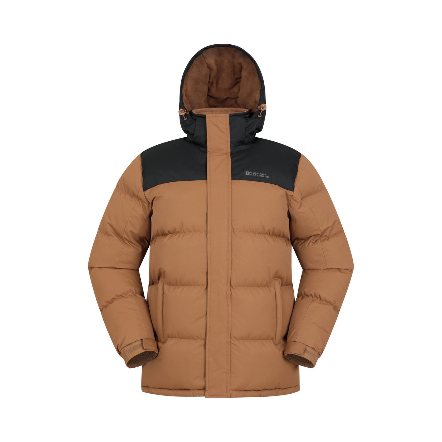 Orange-Black - Front - Mountain Warehouse Mens Snow Padded Jacket