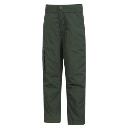 Khaki Green - Side - Mountain Warehouse Childrens-Kids Trek Winter Hiking Trousers
