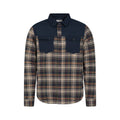 Green - Front - Mountain Warehouse Mens Flannel Padded Shirt Jacket