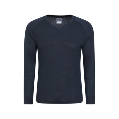 Navy - Front - Mountain Warehouse Mens Talus V Neck Thermal Top