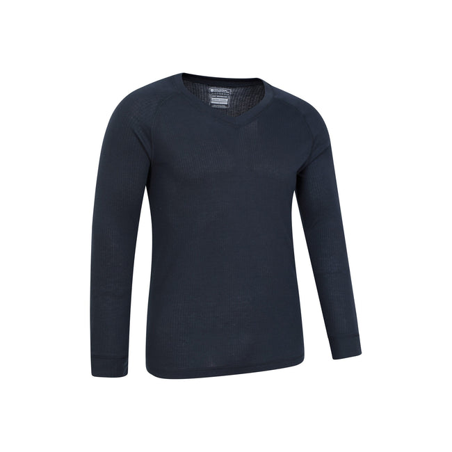 Navy - Side - Mountain Warehouse Mens Talus V Neck Thermal Top