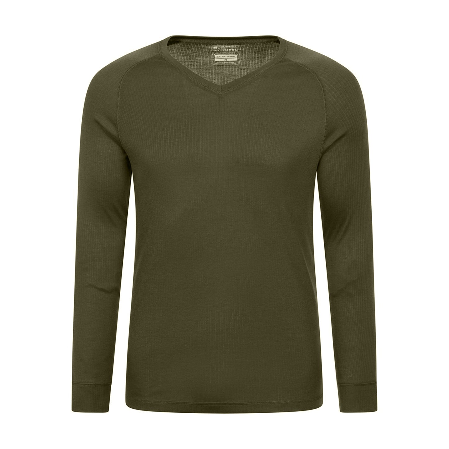 Khaki Green - Front - Mountain Warehouse Mens Talus V Neck Thermal Top