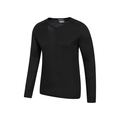 Black - Side - Mountain Warehouse Mens Talus V Neck Thermal Top