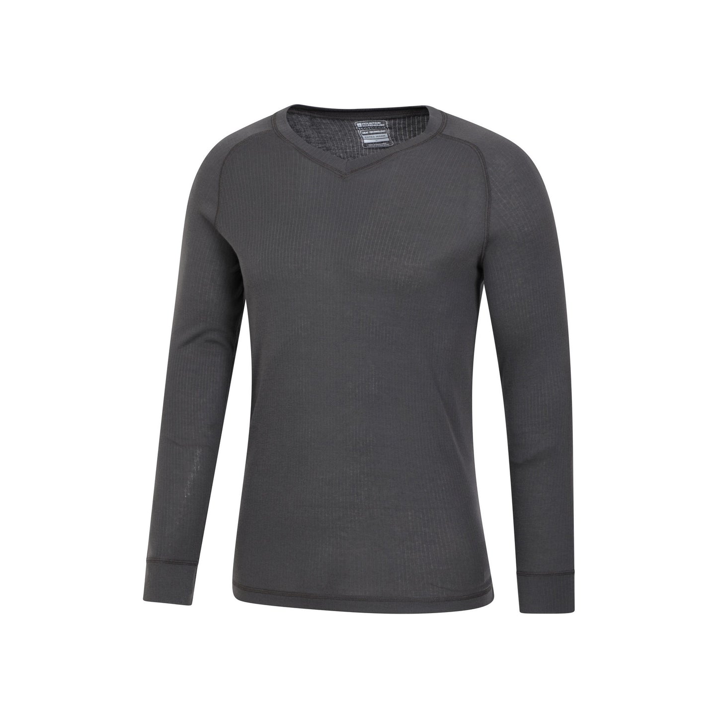 Grey - Side - Mountain Warehouse Mens Talus V Neck Thermal Top