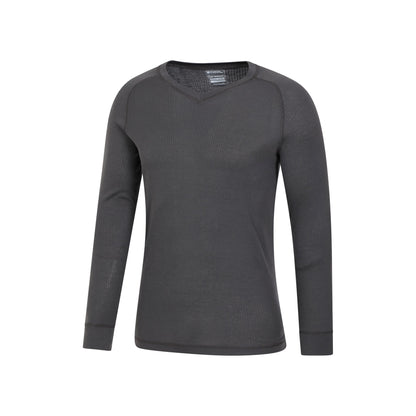 Grey - Side - Mountain Warehouse Mens Talus V Neck Thermal Top