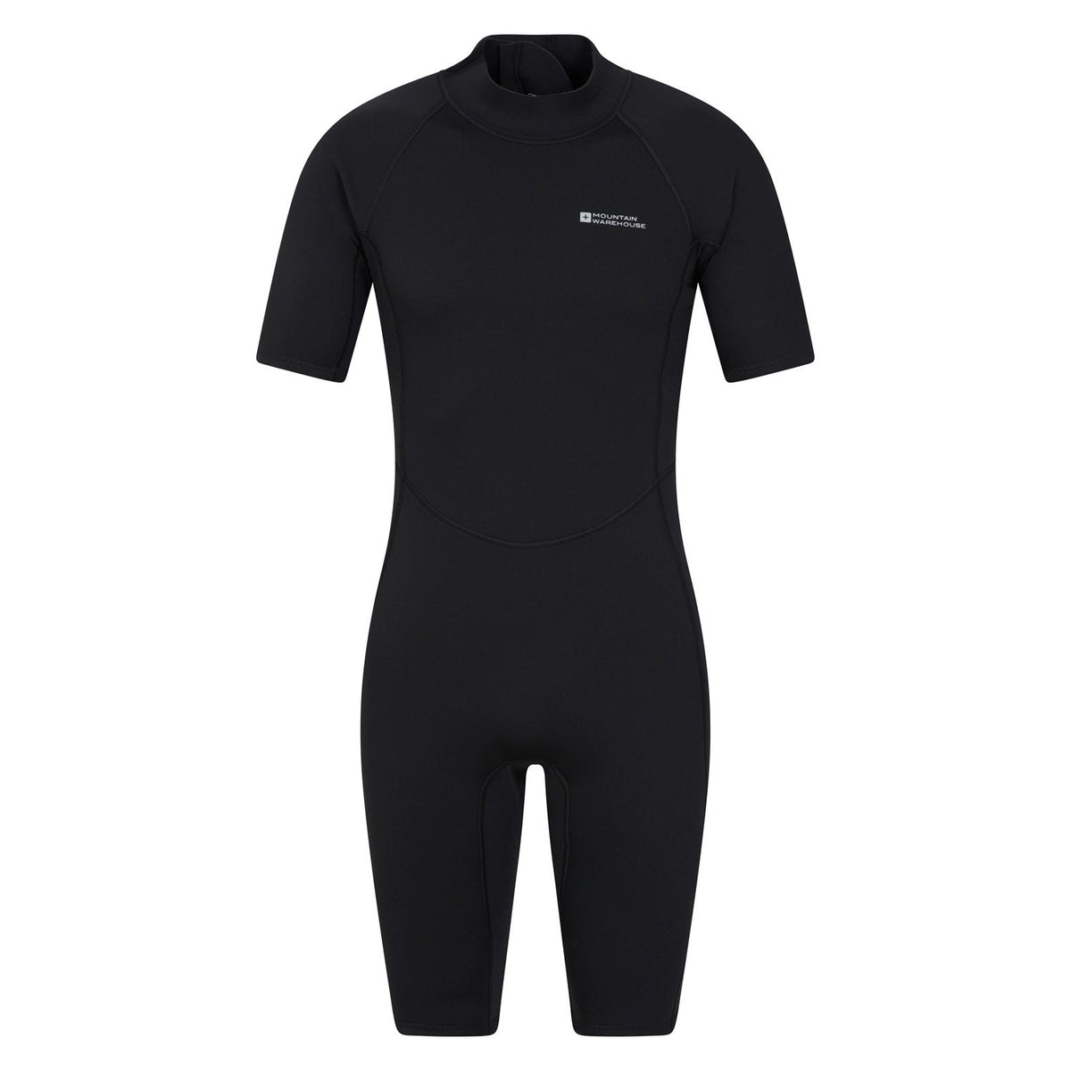 Black - Front - Mountain Warehouse Mens Shorty Wetsuit