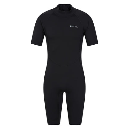 Black - Front - Mountain Warehouse Mens Shorty Wetsuit