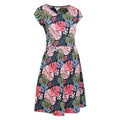 Navy-Pink - Side - Mountain Warehouse Womens-Ladies Sorrento Leaves UV Protection Short-Sleeved Dress