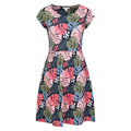 Navy-Pink - Front - Mountain Warehouse Womens-Ladies Sorrento Leaves UV Protection Short-Sleeved Dress