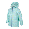 Teal - Back - Mountain Warehouse Childrens-Kids Raindrop Waterproof Jacket And Trousers Set