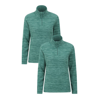 Green - Front - Mountain Warehouse Womens-Ladies Snowdon Fleece Top