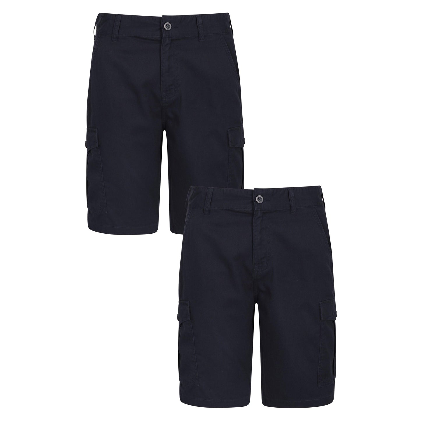 Navy - Front - Mountain Warehouse Mens Lakeside Cargo Shorts (Pack of 2)