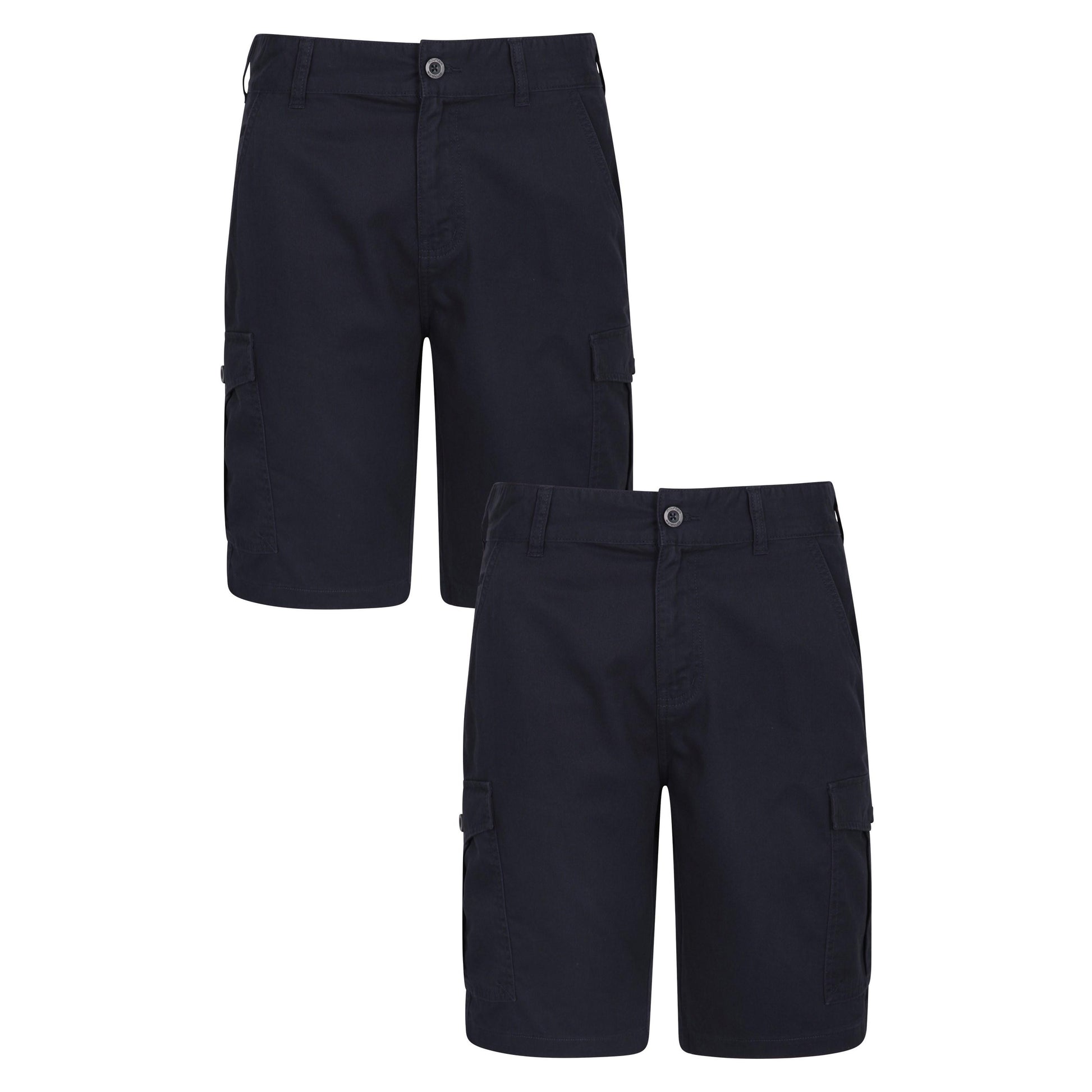 Navy - Front - Mountain Warehouse Mens Lakeside Cargo Shorts (Pack of 2)