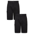 Black - Front - Mountain Warehouse Mens Lakeside Cargo Shorts (Pack of 2)
