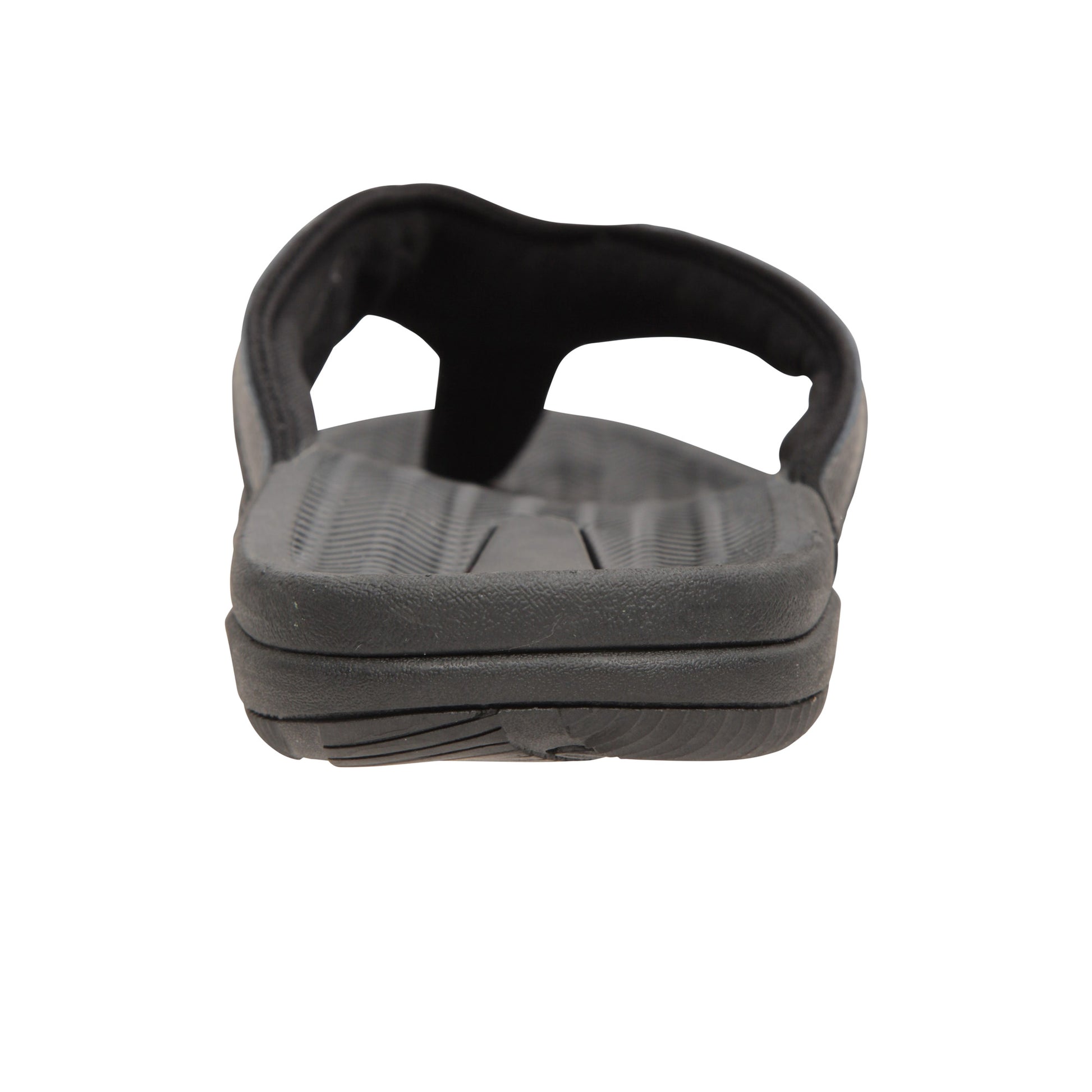 Black - Side - Mountain Warehouse Mens Leather Flip Flops