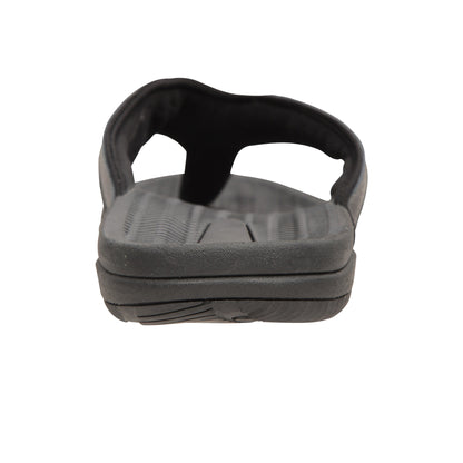 Black - Side - Mountain Warehouse Mens Leather Flip Flops