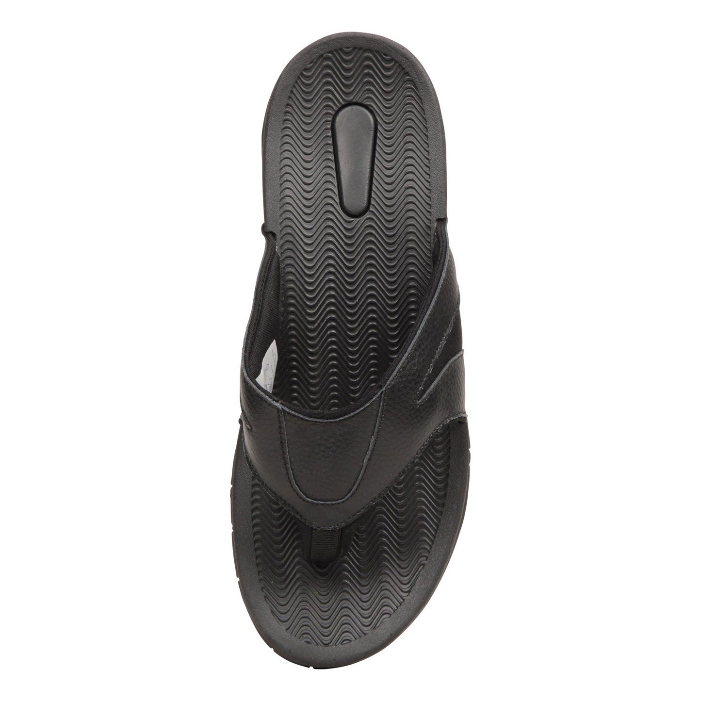 Black - Close up - Mountain Warehouse Mens Leather Flip Flops