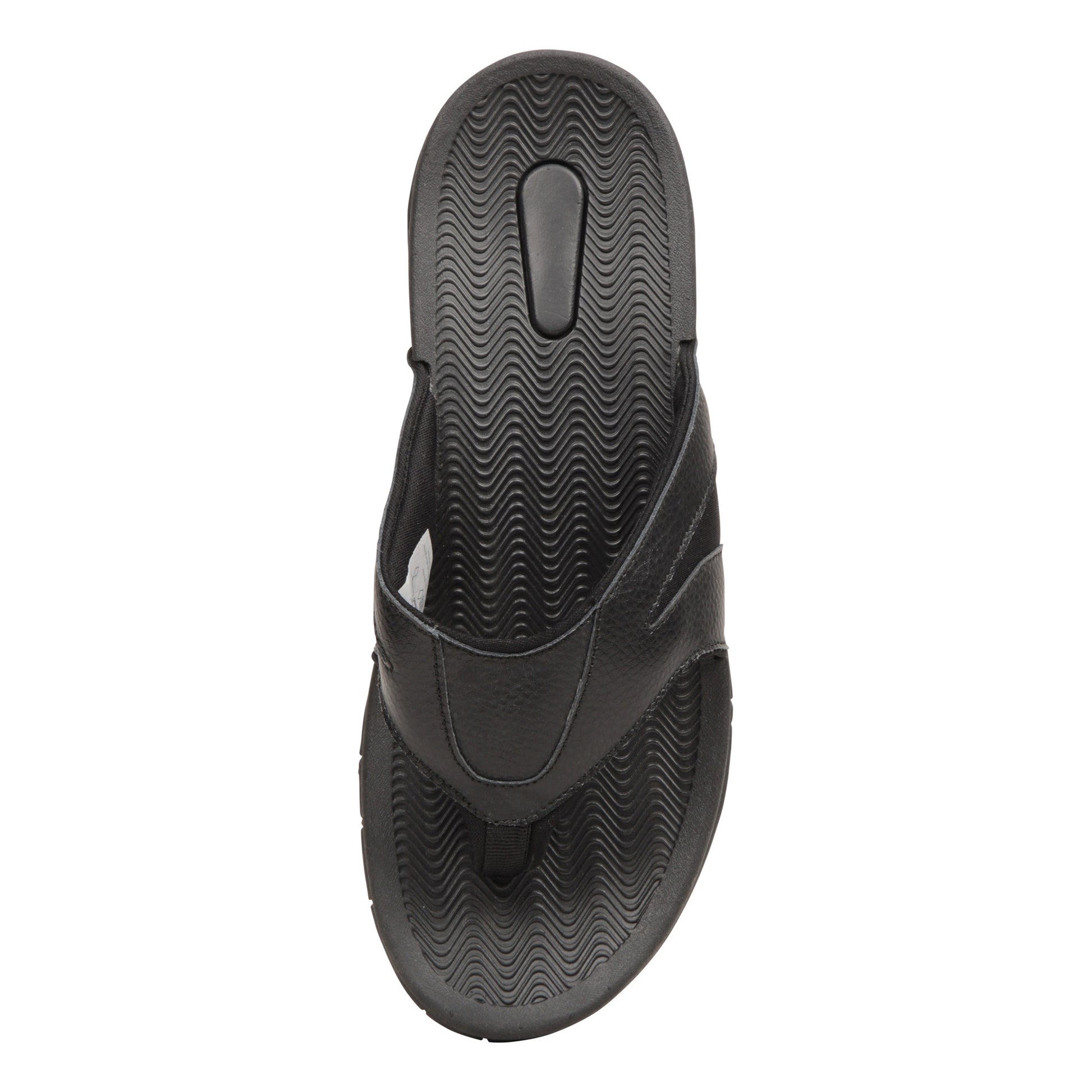 Black - Close up - Mountain Warehouse Mens Leather Flip Flops