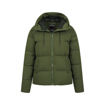 Khaki Green - Pack Shot - Mountain Warehouse Womens-Ladies Cosy Extreme Short Down Jacket