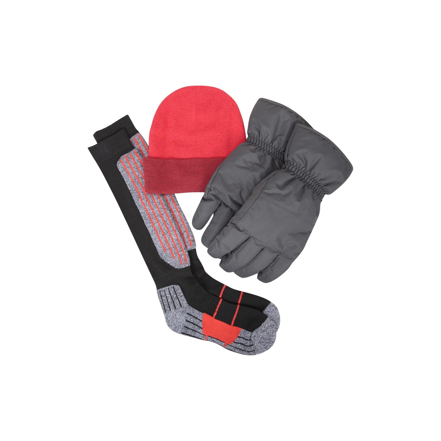 Red - Front - Mountain Warehouse Mens Winter Accessories Set