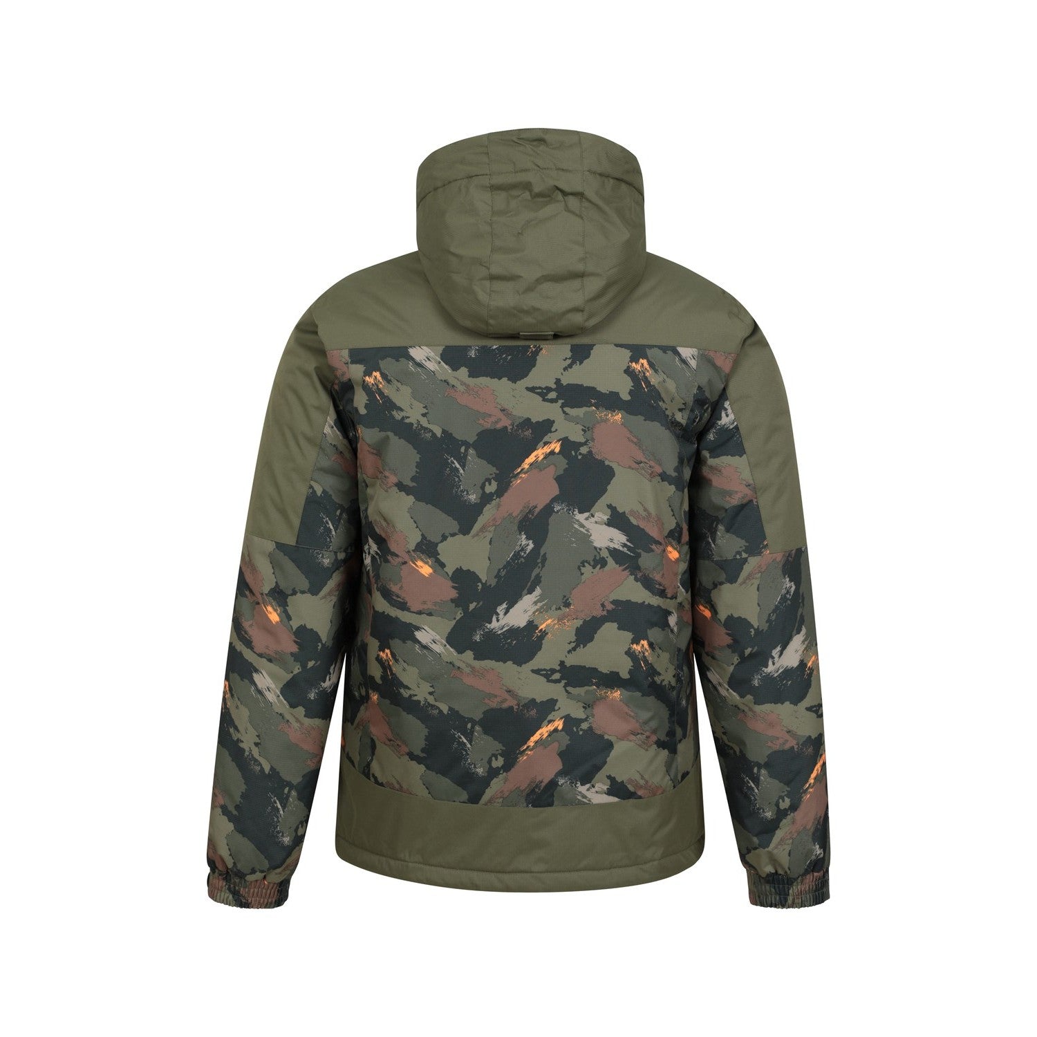Dark Khaki - Back - Mountain Warehouse Mens Shadow II Printed Ski Jacket