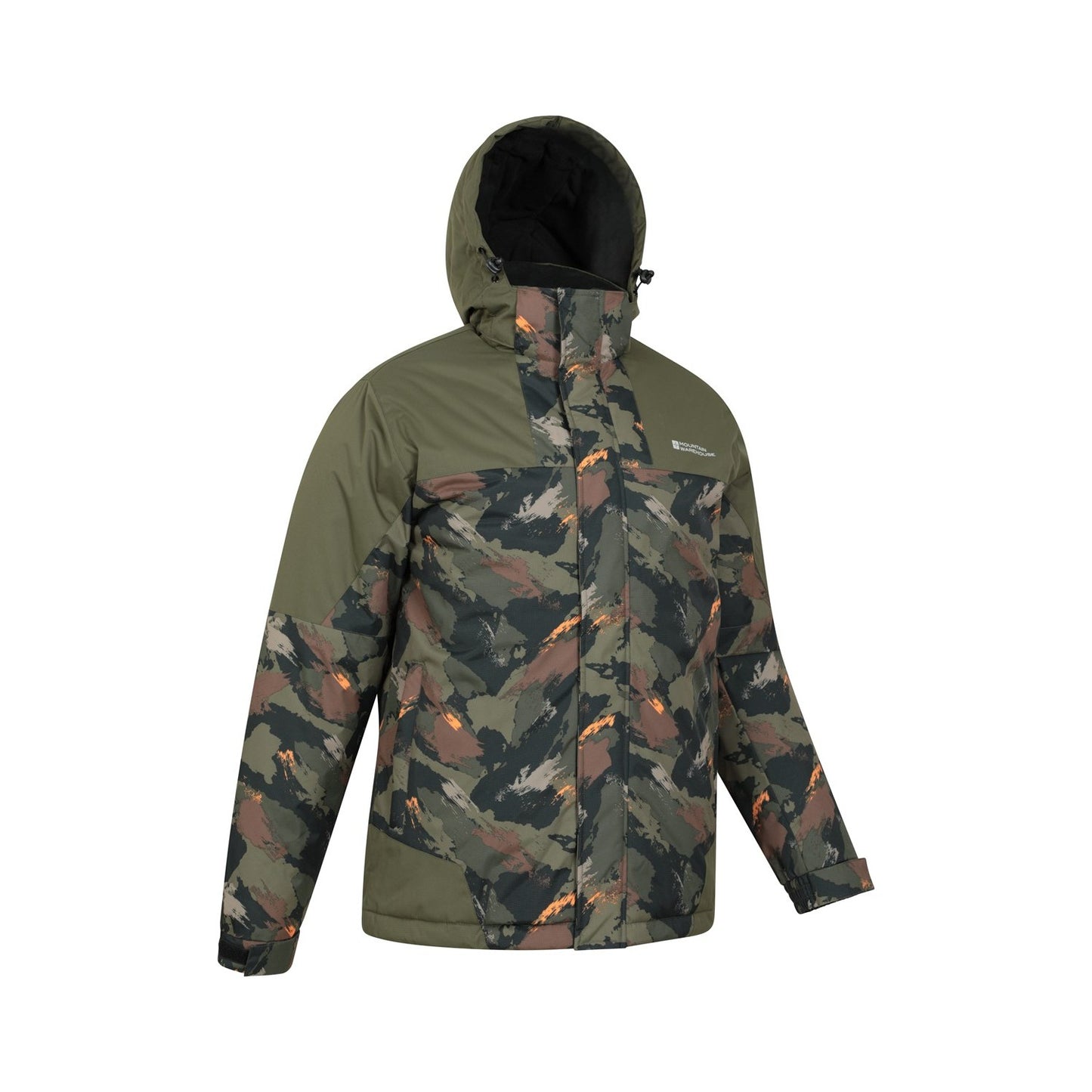 Dark Khaki - Side - Mountain Warehouse Mens Shadow II Printed Ski Jacket