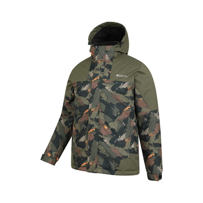 Dark Khaki - Lifestyle - Mountain Warehouse Mens Shadow II Printed Ski Jacket