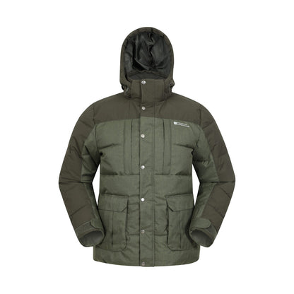 Khaki Green - Front - Mountain Warehouse Mens Shock Padded Jacket