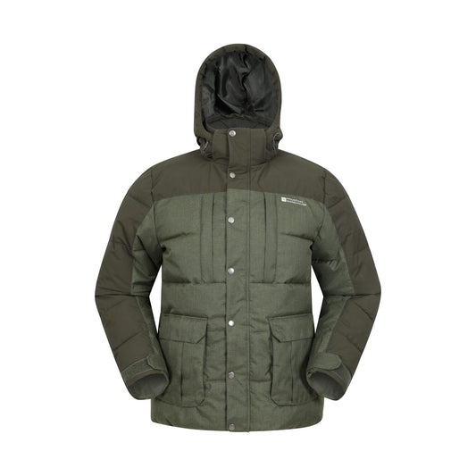 Khaki Green - Front - Mountain Warehouse Mens Shock Padded Jacket