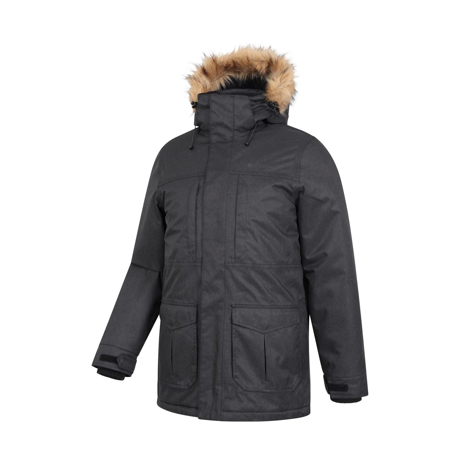Black - Side - Mountain Warehouse Mens Gorge II Long Jacket