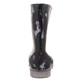 Fuchsia-Black-White - Side - Mountain Warehouse Childrens-Kids Splash Wellington Boots