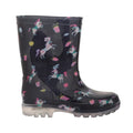 Fuchsia-Black-White - Lifestyle - Mountain Warehouse Childrens-Kids Splash Wellington Boots