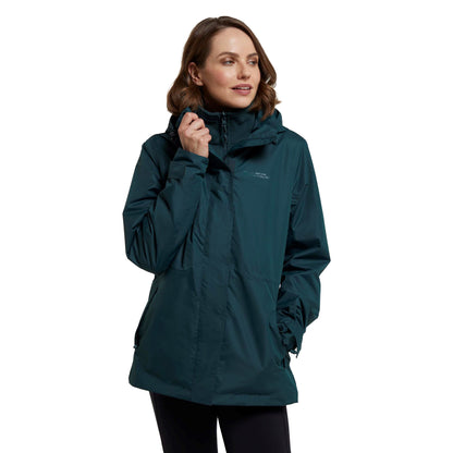 Dark Green - Close up - Mountain Warehouse Womens-Ladies Fell II 3 In 1 Jacket