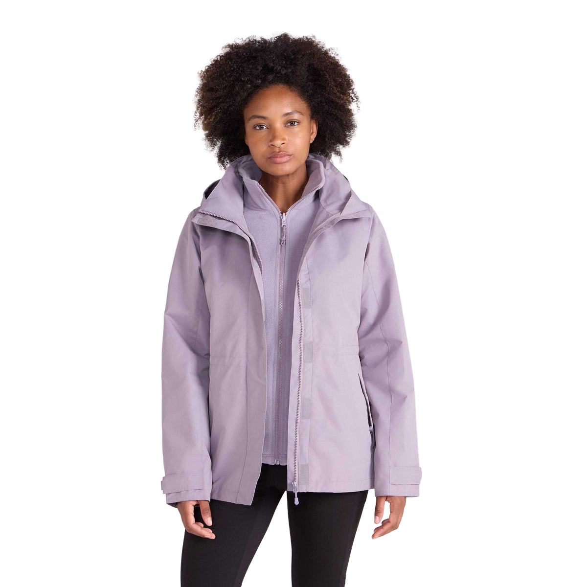 Dusky Purple - Close up - Mountain Warehouse Womens-Ladies Fell II 3 In 1 Jacket