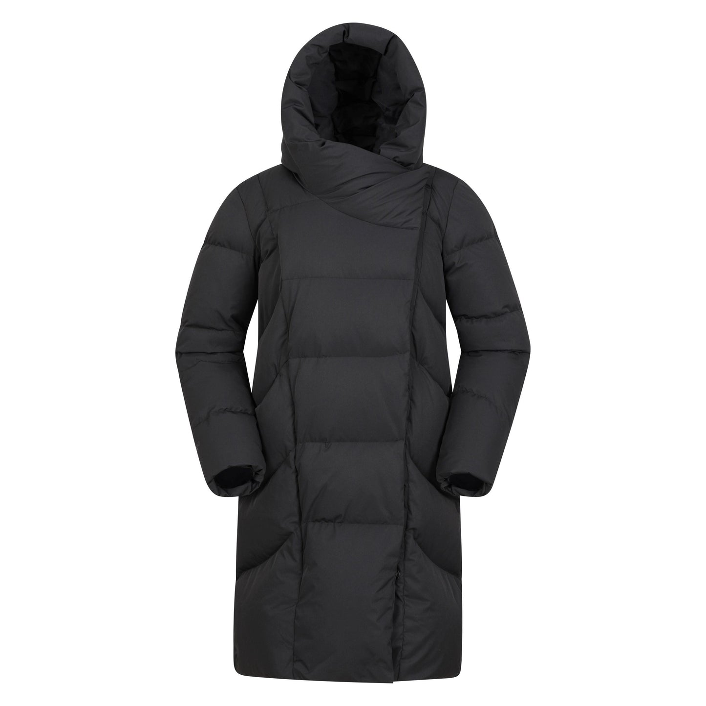 Black - Front - Mountain Warehouse Womens-Ladies Cosy Extreme II Wrap Down Jacket